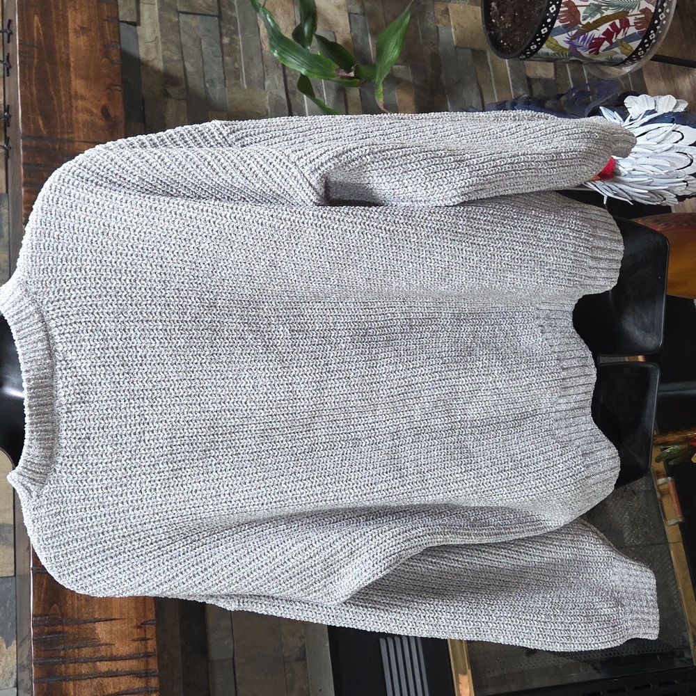 Maurices Gray Chenille Patchwork Oversized Pullov… - image 6